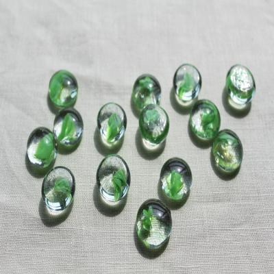 China Toy Back Silver Flat Heart Glass Marbles with Beads for Fireplace for sale