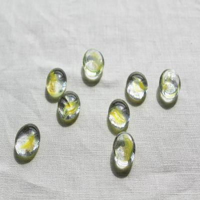 China Good quality flat oval toy crystal clear glass marbles with astm 17-19mm for sale