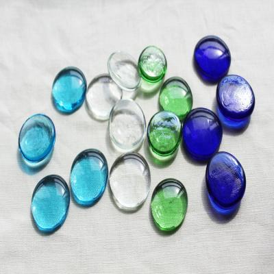 China Toy Art Glass Bead Blue Colored Flat Back Marbles For Sale for sale