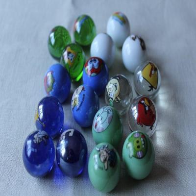 China Factory Multi Colored Elegant Rosaries Printed Marbles Glass Ball 16mm for sale