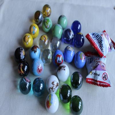 China Green Custom Porcelain Borosilicate Printed Marbles Glass Balls 16mm for sale