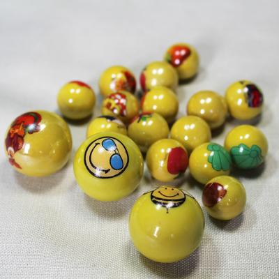 China Wholesale printed glass marbles toy for kids TH-07 for sale