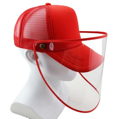 China COMMON Detachable Isolation Sports Baseball Shield Protective Full Face Transparent Clean Hat With Protective Mask Cover for sale