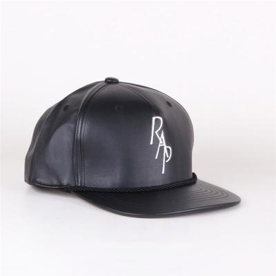 China Wholesale COMMON White PU Logo Snapback 3D OEM Embroidery Leather Promotional Custom Hat for sale