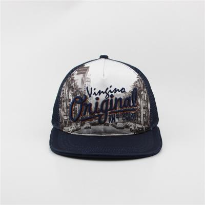 China JOINT foam and mesh 3D-embroidery logo sublimation snapback hat/mesh hat trucker for sale