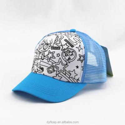 China JOINT Kids Style Cartoon Print Trucker Baseball Mesh Cap Children's Hat / Children's Sport Hats for sale