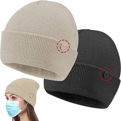 China COMMON skull cap for men women, knit hat with button skull cap winter unisex for sale