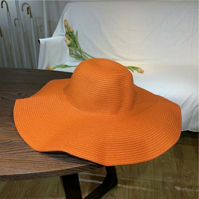 China Oversized Wide Brim Straw Hats Beach Travel Straw Hat Women Summer Seaside Sun Beach Foldable Floppy Disc Hat Large for sale