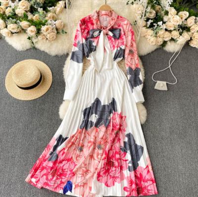 China Garden Spring Series Dress Spring Elegant Light Luxury Elegant Copy Pleated Dress Women New for sale