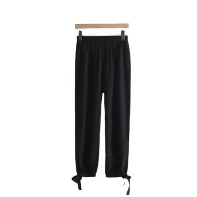 China Summer Fashion Casual Pants Women's Breathable 7-Point Solid Color Breathable Pants for sale