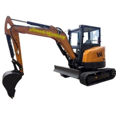 China Building Material Stores Aumach Machinery Produced Hydraulic Crawler Mini Excavator 3.8ton with kubota engine and side boom and A/C for sale