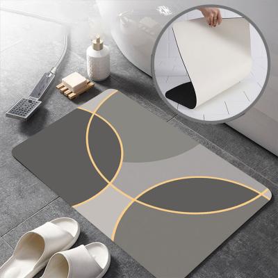 China Sustainable Soft Quick Dry Non Slip Water Absorbent Diatomite Bath Mat And Hard Bathroom Floor Shower Mat Bath Mat for sale