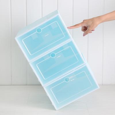 China Household Cheap Viable Clear Storage Box Clamshell Shoe Plastic Thickened Simple Storage Box for sale