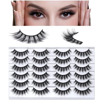 China 25-30Times 15-20mm faux mink eye lash 3D false faux cils fake fluffy faux mink eyelash false full strip eyelashes wholesale for sale