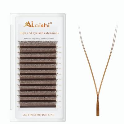 China Natural Long AILAISHI 4D W Shape Hand Made Eyelash Extensions Full 4D Lashes Premade Fan Natural Soft Light Matte Dense W Design Eyelasheas for sale