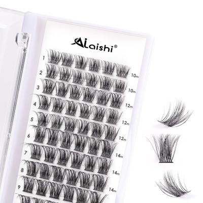 China Natural AILAISHI 2023 New  Pre Cut Segment Lashes Superfine Band Eyelash With Customize Package Glue Bond Sealer Remove for sale