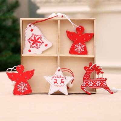 China Wooden Christmas Tree Decorating Supplies Christmas Tree Hanging Ornaments Delicate Wooden Gift Box for sale