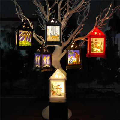 China Christamas Decoration Christmas New Plastic Lighting Outdoor Hanging Lantern Led Lights Up Christmas Holiday Lantern for sale