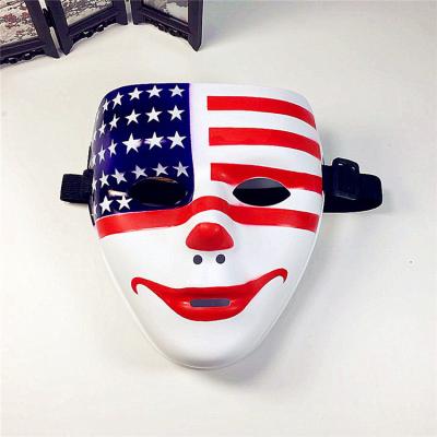 China Festival Stuff 2020 New PVC Halloween American Flag Clown Plastic Halloween Party Mask Joker Cosplay Mask for sale