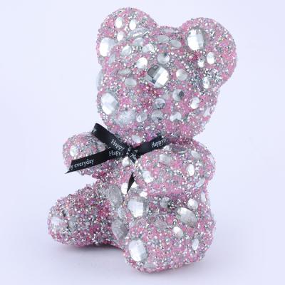 China 2020 Rose Flower Eternal New Product Party Decoration Diamond Bear Wedding Gift Festivals Gift Diamond Bear for sale