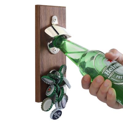 China Shape Promotional Gifts Custom Logo Printed Wood Beer Bottle Opener Fridge Magnet for sale