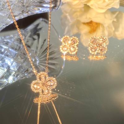 China Fashion CLASSIC Factory Charm Factory Wholesale Full Rhinestone Explosions S925 Sterling Silver Female Jewelry Set Earrings Necklace for sale