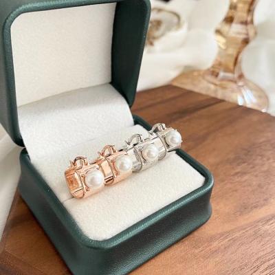 China Fashion CLASSIC factory wholesale charm pearl S925 sterling silver square earrings recommended female high-end style jewelry set for sale