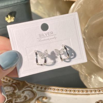 China Fashion Charming Factory Wholesale S925 Sterling Silver Soft Butterfly Earrings CLASSIC Recommended Female High-end Style Jewelry Set for sale