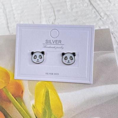 China Fashion CLASSIC factory wholesale charm S925 18k sterling silver cute panda earrings recommended female high-end style jewelry set for sale