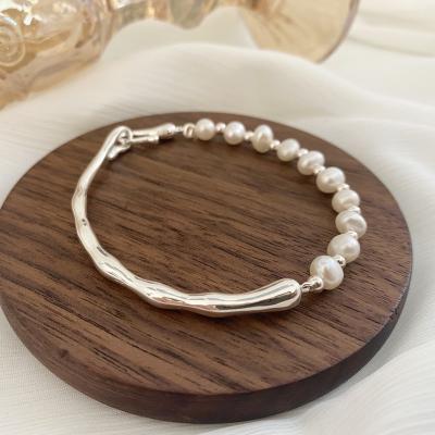 China Wholesale Charming Cute Silver High-grade Light Luxury Natural Freshwater Pearl Female Fashion Jewelry Set Of Bracelet S925 for sale