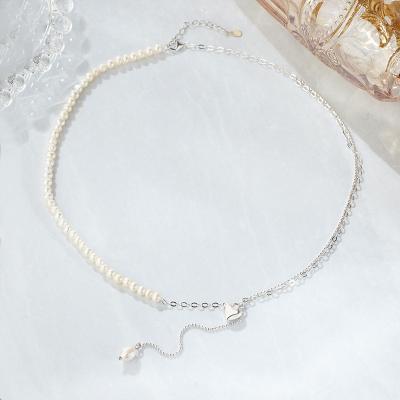 China 2023 factory fashion jewelry set wholesale S925 vintage pearl necklace love tassel silver charm CLASSIC necklace female fashion jewelry set for sale