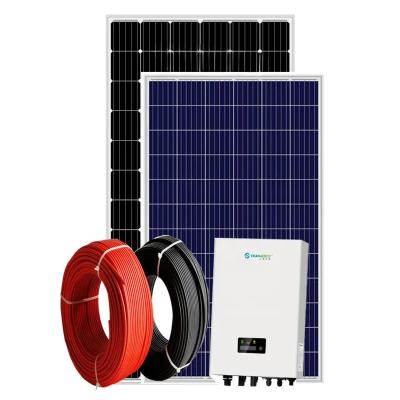 China Full set home 10kw 15kw 20kw 5 kilowatt solar panels 5000W solar on grid solar system 5000 watt solar home system for sale