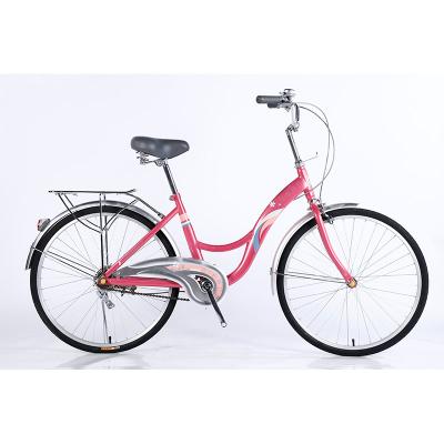 China Factory Supply Steel Frame Fashionable Single Speed ​​24 Speed ​​Ladies Bike City Bicycle for sale