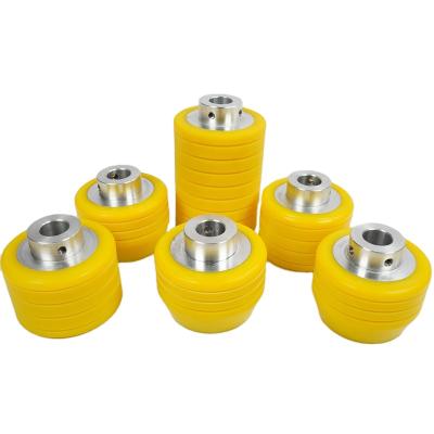 China Conveyor System Factory Price PU Load Roller Wheel Polyurethane Wheel Solid Caster Caster Liner Industrial Wheels for sale