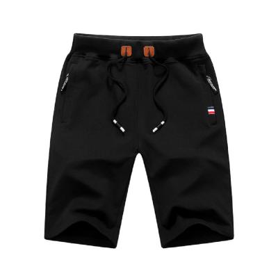 China Black Breathable Elastic Workout Drawstring Waist Pants Men's Casual Short Pants With Zipper Pockets for sale