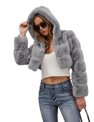 China Wholesale Women's Anti-Shrink Ladies Fashion Casual Shaggy Hooded Jackets Coat Long Sleeves for sale