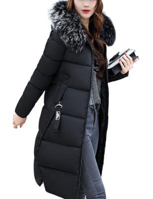 China Women's Faux Fur Detachable Hood Zip Up Winter Thicken Warm Breathable Down Jacket for sale