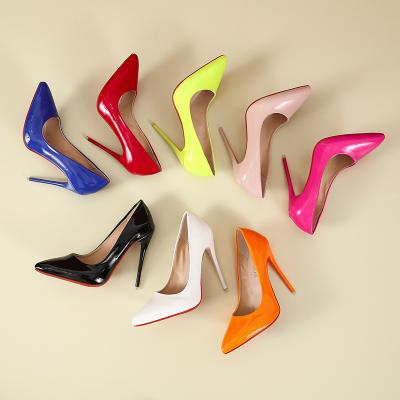 China Height Increasing 44 Large Size Women Stylish Shoes Pointed Toe Pumps 12cm Heels Stiletto Ladies Shoes for sale