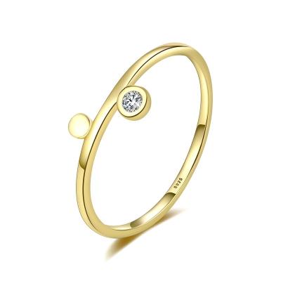 China Wholesale CLASSIC Fashion Eternity Jewelry Ring 925 Sterling Silver Luxury Zircon Gemstone 18K Gold Plated Engagement For Women for sale