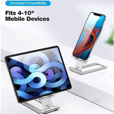 China New Design Aluminum Foldable Phone Holder Stand Adjustable Folding Flexible Adjustable Desk Stand Laptop Tablet Phone Desk Holder for sale