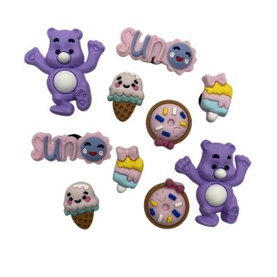 China Shoe Buckle New Purple Bear Set Shoes Flower Accessories Garden Shoes Buckle PVC Decorative Buckle DIY Cute Cartoon Shoes Accessories for sale