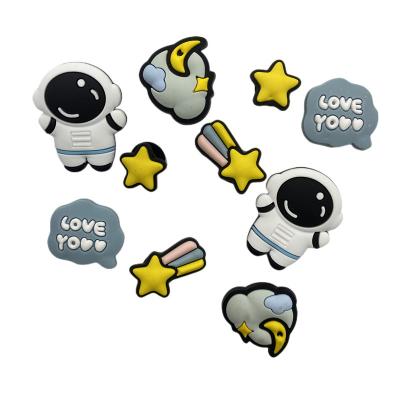 China New Space Astronaut Shoe Buckle Accessories Hole Shoes Flower Decorative PVC Buckle Garden Shoes DIY Buckle Shoe Accessories for sale