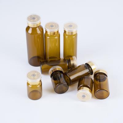 China Brown chemical clear injection glass vial without center cap 2ml 5ml 7ml 10ml transparent liquid glass medicine containers de la vuelta de dar for sale