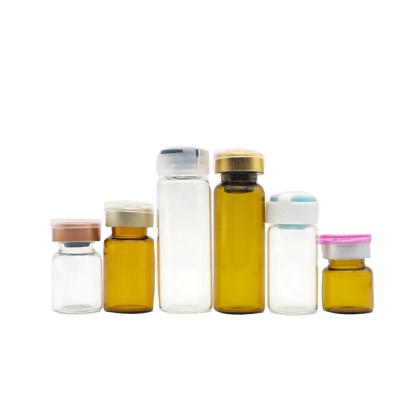 China Personal Care Transparent Glass Amber Sample Vial Clear Glass Vials And Screw Cap With Hole for sale