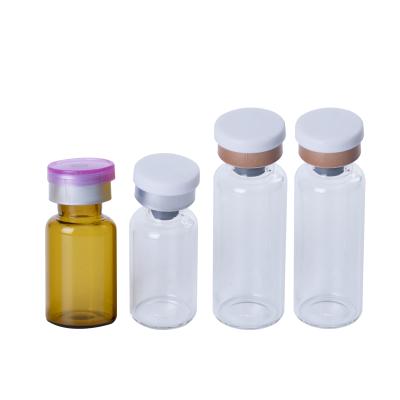 China 2ml Small Injection Glass Chemical Bottles With Rubber Stopper DIY Transparent Glass Medical Vials for sale