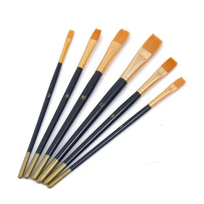 China Acrylic. Watercolor.Oil Paint 6 Pcs/Paint Brush Professional Nylon Watercolor Set Artist Acrylic Wood Handle Paint Brushes for sale