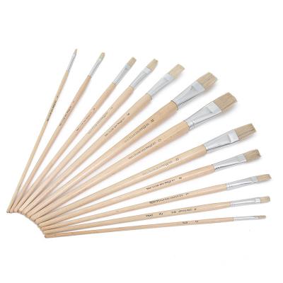 China Acrylic. Professional Watercolor.Oil Paint 12 Pcs Factory Supplier Nail Art Supplies Painting Tools Bristle Filbert Shape Nylon Paint Brush Hair Artist Sets for sale