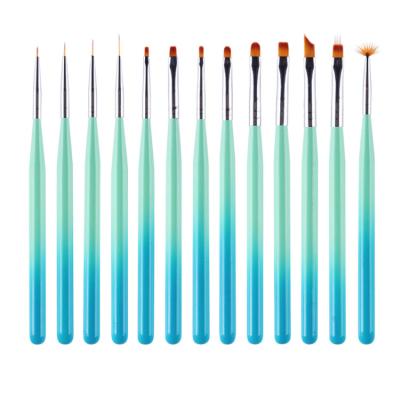 China Stippling UV Gel Petal Flower Gradient Manicure Painting Drawing Brush 13 Types Tool/Nail Painting Brush Gradient Kit for Choose Nail Art Paint Brush Kit for sale