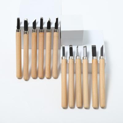 China Crafts Clay Wood Carving Tools Wood Carving Tools 12 Set SK2 Carbon Steel Carving Knife Kit For Beginners And Professions for sale