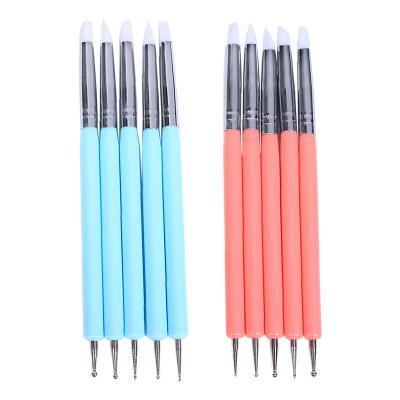 China Handy Sculpting Boutique 5 x 2 Way Ball Styli Dotting Tool Silicone Nail Shaper Brushes Pen for Polymer Clay Pottery Modeling Tool for sale